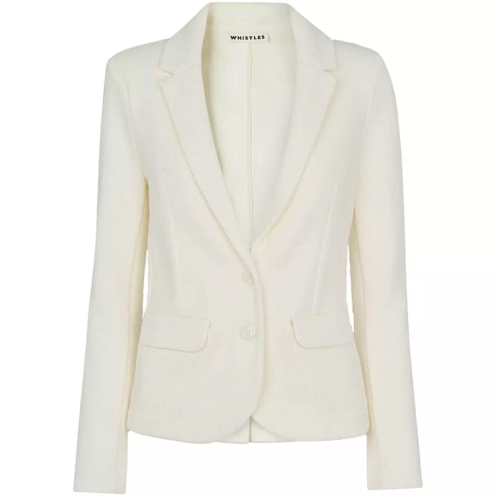 Whistles Ivory Slim Jersey Jacket